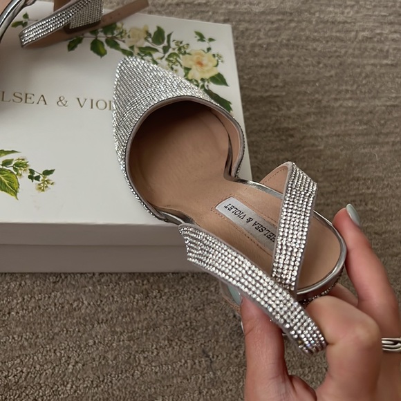 Chelsea & Violet Mary Rhinestone Embellished Pointed Toe Pumps - Picture 3 of 12